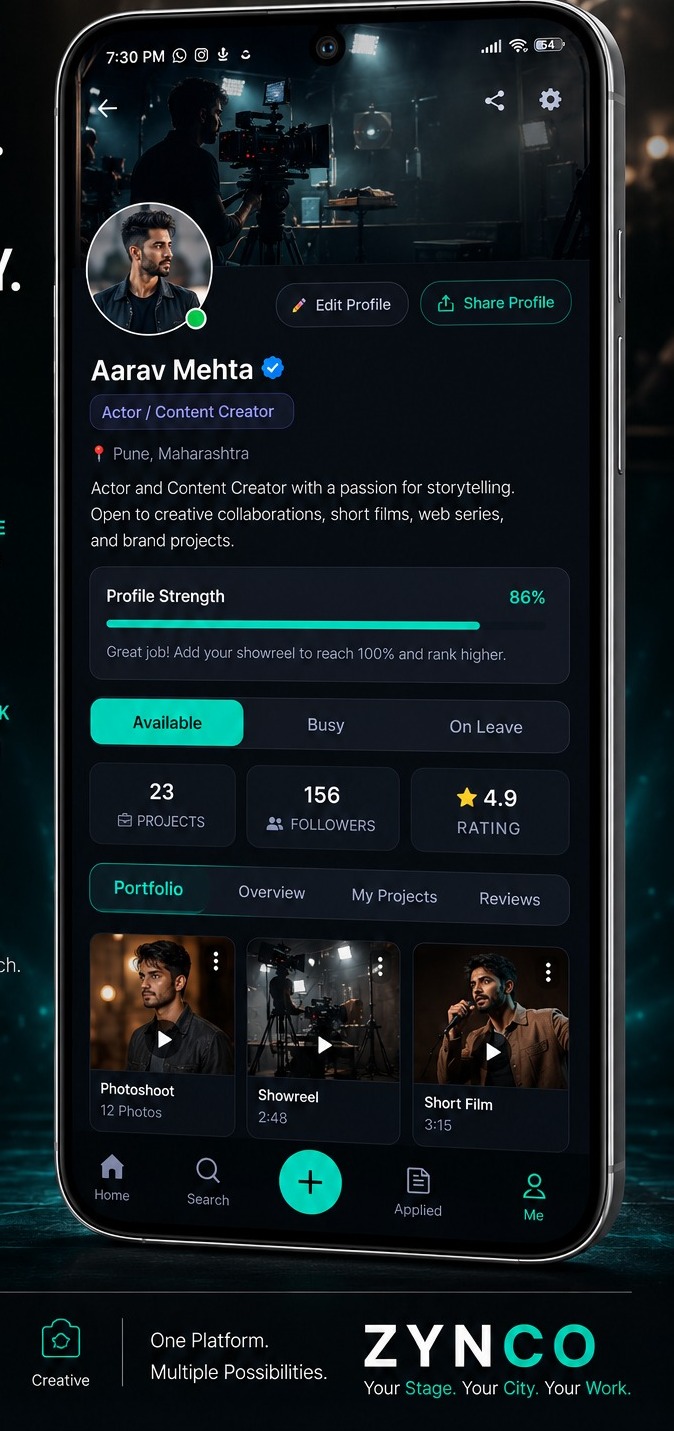 Talent profile with portfolio